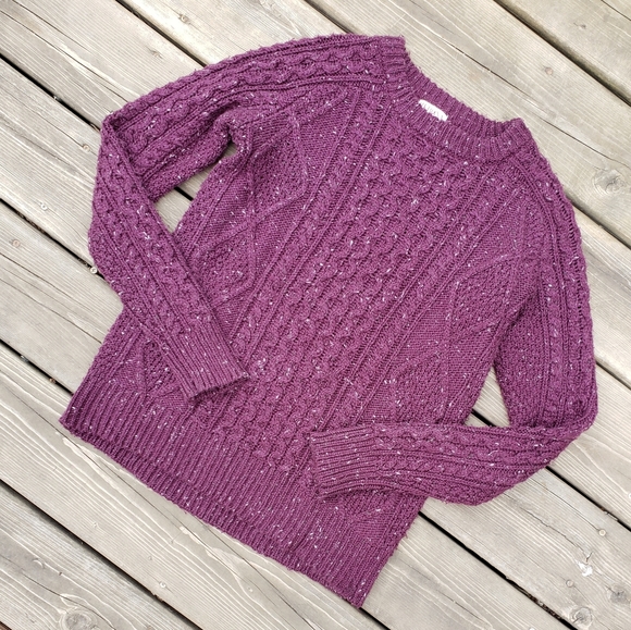 Merona • Purple Cable Knit Sweater - Picture 1 of 4